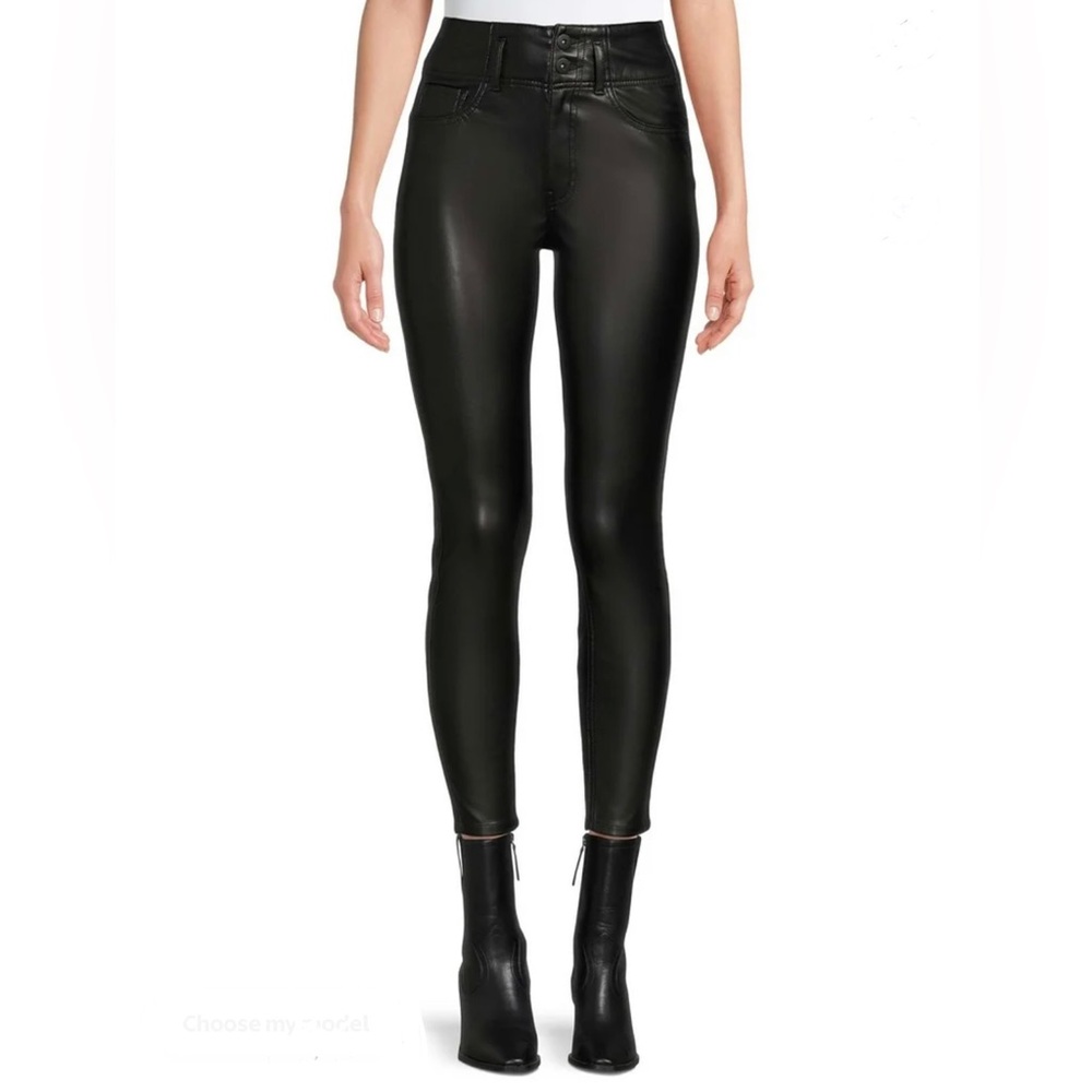 NWT No Boundaries Black Faux Leather Corset Leggings
